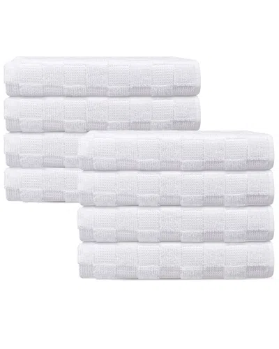 Depera Home Waffle Terry Set Of 8 Turkish Hand Towels In White