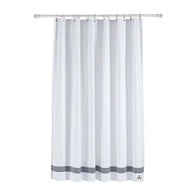Depera Home Zero-twist Turkish Cotton Shower Curtain In Blue