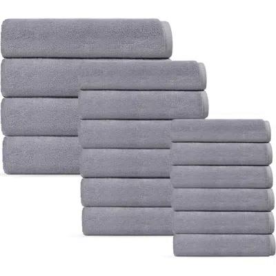 Depera Puresoft 16-piece Turkish Cotton Towels Set In Gray