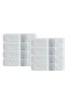 Depera Unique 8-piece Turkish Cotton Hand Towels In Gray