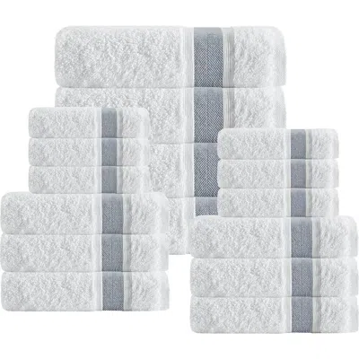 Depera Unique Turkish Cotton 16-piece Towel Set In Gray