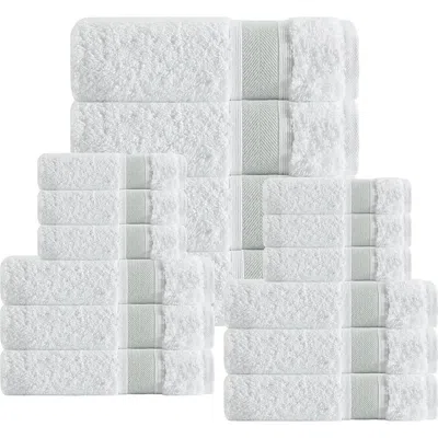 Depera Unique Turkish Cotton 16-piece Towel Set In Green