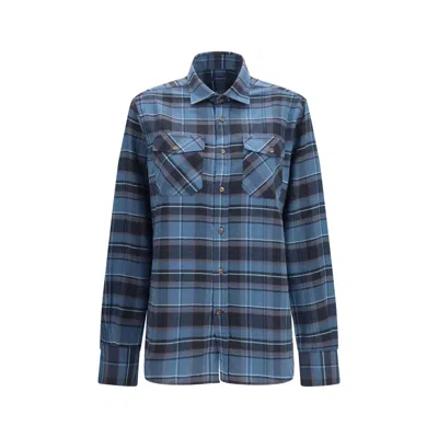 DEPERLU BLUE COTTON PATTERN SHIRT
