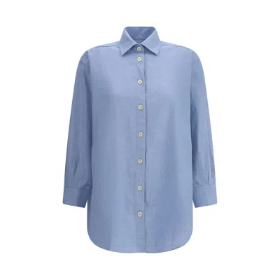 Deperlu Blue Cotton Shirt