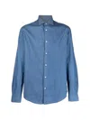 Deperlu Button-up Denim Shirt In Blue