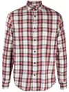Deperlu Check-pattern Cotton Shirt In Rot