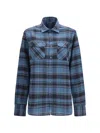 Deperlu Check-pattern Flannel Shirt In Blue
