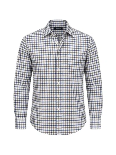 Deperlu Check-pattern Shirt In White