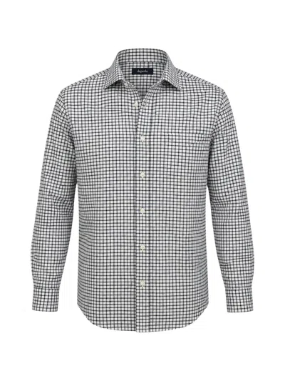 Deperlu Check-print Long-sleeve Shirt In Black