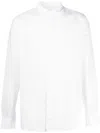 Deperlu Classic Collar Button-up Shirt With Asymmetric Hem In White