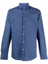 Deperlu Linen And Cotton Blend Shirt In Blue