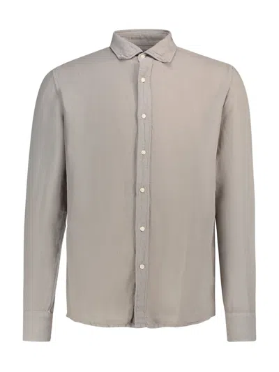 Deperlu Linen And Cotton Blend Shirt In Gray