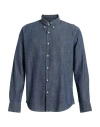 Deperlu Man Denim Shirt Blue Size 3xl Cotton In Blue