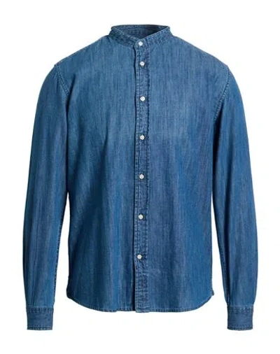 Deperlu Man Denim Shirt Blue Size Xl Cotton