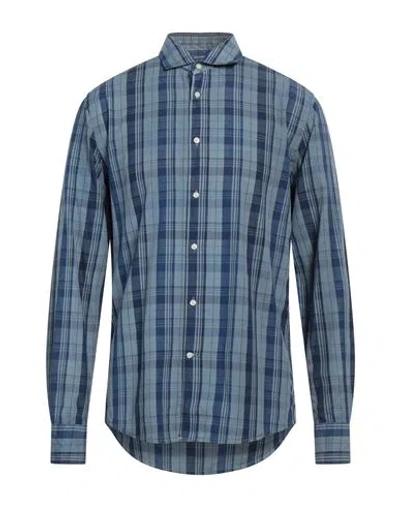 Deperlu Man Shirt Slate Blue Size Xl Cotton