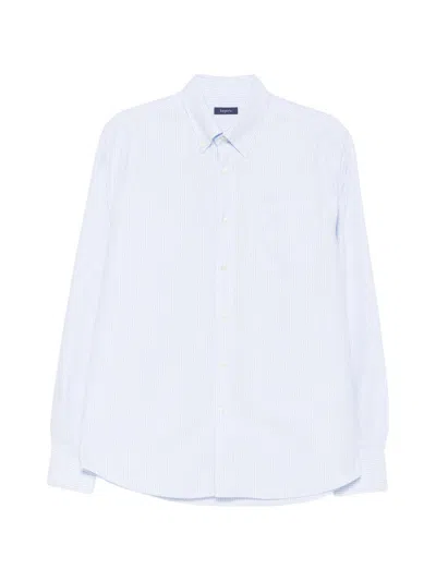 Deperlu Men's Striped Button-down Dress Shirt In Light Blue