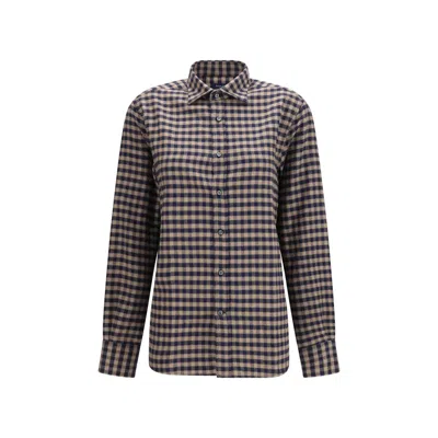 Deperlu Multicolor Cotton Pattern Shirt In Brown
