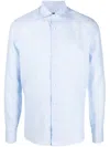 Deperlu Stripe-pattern Linen Shirt In Blau