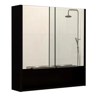 Depot E-shop 2 Piece Bathroom Set, Medicine Cabinet + Linen Cabinet, Black
