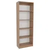 Depot E-shop 4-tier Bookcase With Modern Storage For Books And Decor, Natural Oak / White In Brown