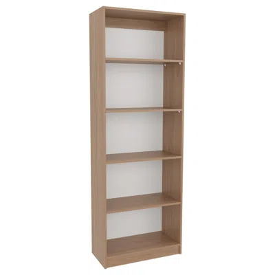 Depot E-shop 4-tier Bookcase With Modern Storage For Books And Decor, Natural Oak / White In Brown