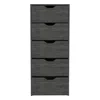 Depot E-shop 5 Drawers Narrow Dresser, Slim Storage Chest Of Drawers, Smokey Oak -bedroom