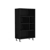 Depot E-shop Akiak Bookcase, 6 Shelves, 4 Legs, Black In Black