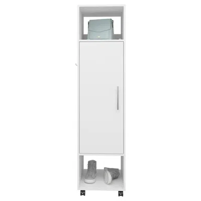 Depot E-shop Ambler Armoire With 1 Door, 3 Shelves, And Full-length Mirror, White