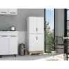 Depot E-shop Ankara Double Kitchen Pantry, Two-door Cabinet, Four Legs, Four Shelves, Countertop- Li