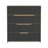Depot E-shop Aralia Drawer Dresser-four Drawers, Countertop-black/light Oak, For Bedroom