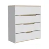 Depot E-shop Aralia Drawer Dresser-four Drawers, Countertop-white/light Oak, For Bedroom