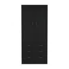 Depot E-shop Armoire 71" H, With 2 Doors, 3 Drawers And 1 Hanging Rod, Black In Black
