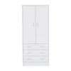 Depot E-shop Armoire 71" H, With 2 Doors, 3 Drawers And 1 Hanging Rod, White In White