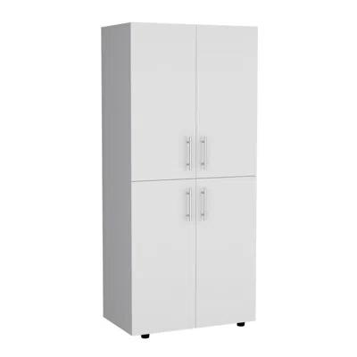 Depot E-shop Armoire Wardrove 70" H, Double Doors, 6 Shelves, 2 Hanging Rods, White