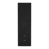 Depot E-shop Armoire Wardrove 76" H, Hanging Rod, 2 Drawers, 1 Shelf, Black In Black