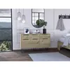 Shop Depot E-shop Aster Double Dresser-four Drawers,countertop, Four Steel Legs-light Oak, For Bathroom