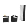 Depot E-shop Augusta 3 Piece Bedroom Set, Baltimore Shoe Rack + 2 Omaha Nightstands, Black