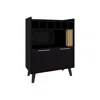 Depot E-shop Ayr Bar Cabinet, 2 Doors, 1 Shelf, Black / Natural Oak In Black