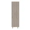 Depot E-shop Bacoa Cleaning Cabinet, Five Shelves, Two-door Cabinet, Four Legs- Light Grey/white. Fo