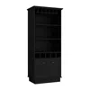 Depot E-shop Bar Cabinet With Wine Rack, Three Open Storage Shelves And One Cabinet,black