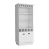 Depot E-shop Bar Cabinet With Wine Rack, Three Open Storage Shelves And One Cabinet,white
