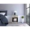 Depot E-shop Beryl Nightstand, One Drawer, Low Shelf, Countertop-light Grey, For Bedroom