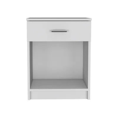 Depot E-shop Beryl Nightstand, One Drawer, Low Shelf, Countertop-white, For Bedroom