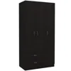 Depot E-shop Bosko 3 Door Armoire Black Wengue