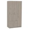 DEPOT E-SHOP BOSKOL 3 DOOR ARMOIRE LIGHT GRAY
