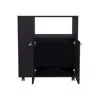 Depot E-shop Bremerton Kitchen Cart, 2 Doors, 3 Shelves, 4 Wheels, Black Wengue In Black