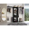 Depot E-shop Brisk Closet System, One Drawer, Three Metal Rods, Five Open Shelves-black, For Bedroom