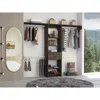 Depot E-shop Brisk Closet System, One Drawer, Three Metal Rods, Five Open Shelves-dark Walnut, For B