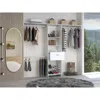 DEPOT E-SHOP DEPOT E-SHOP BRISK CLOSET SYSTEM, ONE DRAWER, THREE METAL RODS, FIVE OPEN SHELVES-WHITE, FOR BEDROOM