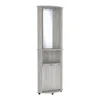 Depot E-shop Cabinet Unit With Wine Glass Rack And Lower Cabinet, Concrete Gray -living Room In Gray